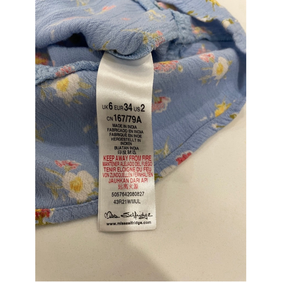 Miss Selfridge Ditsy Floral High Waist Shorts Size 2 Cottagecore Coquette Girly - Picture 5 of 8